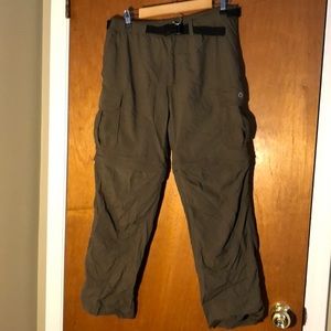 Waterproof hiking cargo pants, zip-off legs